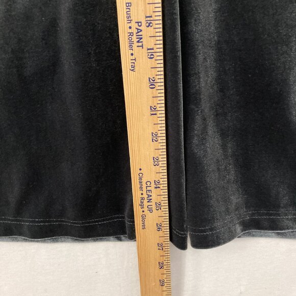 Lands' End size 1X Gray Velvet Stretch Pull-on Wide Leg Ankle Pants - Picture 6 of 9